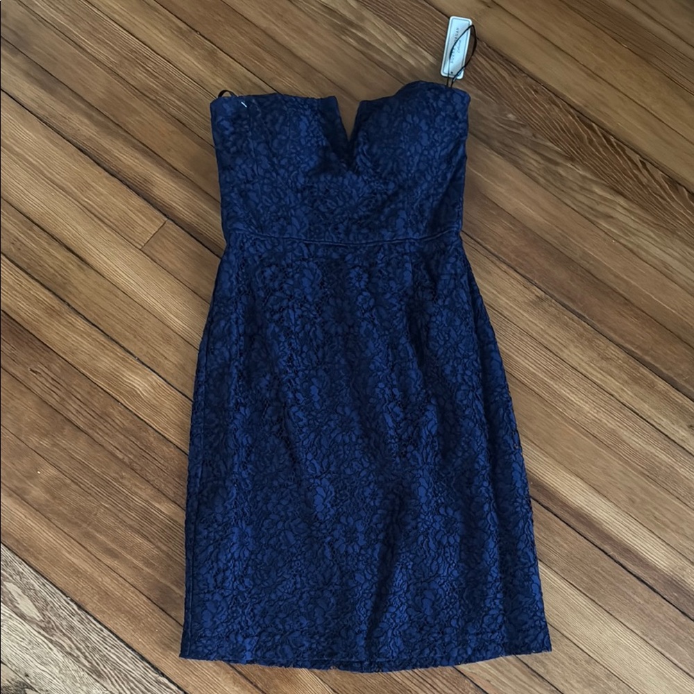 Elegant Navy Lace Dress
